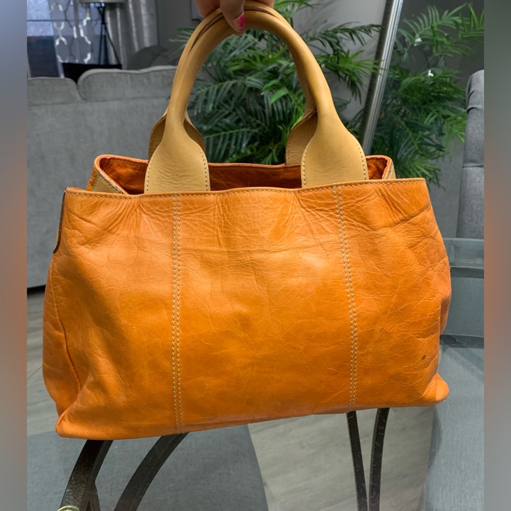 DonCanster Orange Leather Handbag made in Italy